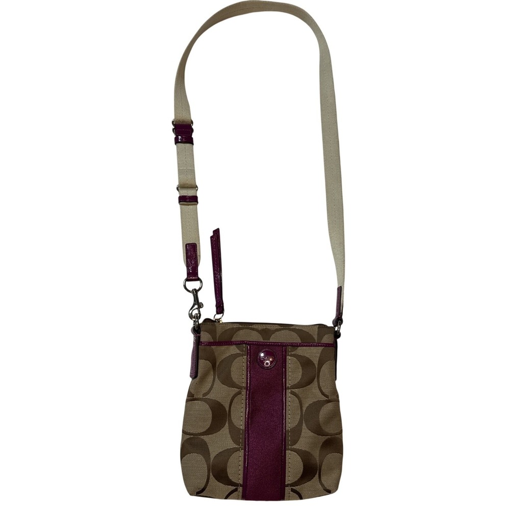 Coach F51812 Signature Swingpack Khaki/Berry